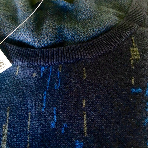 Alfani Men's Paint Splatter Crewneck Sweater, Neo Navy Combo, XXL - Picture 4 of 5